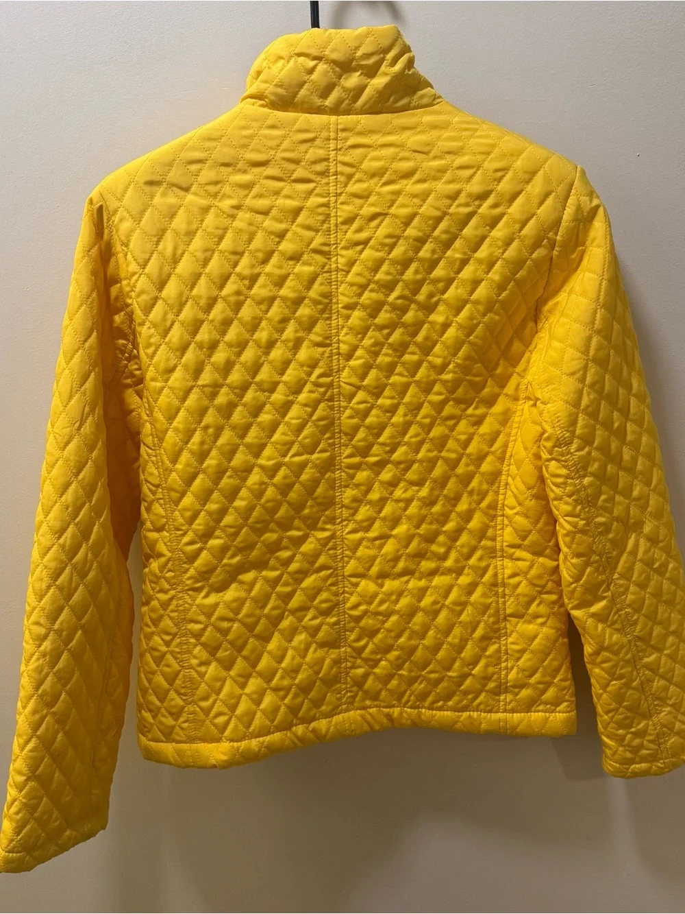 Jane Ashley Canary Yellow Quilted Puffer Jacket Lightweight Size Petite Med PM